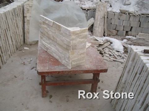 White Quartzite stacked stone veneer
