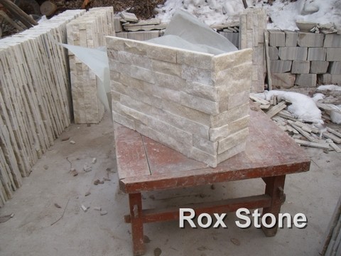 White Quartzite Stone veneer turning