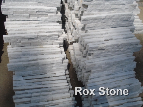 Pure White Quartzite Stone veneer 10*40cm