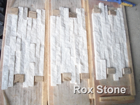 White Quartzite brick Stone cladding veneer