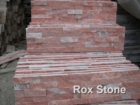 Red Quartzite Stacked Stone Veneer 